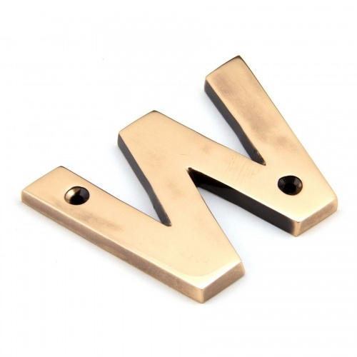 Polished Bronze Letter W